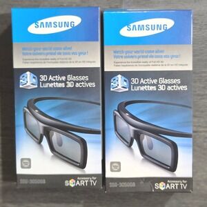Lot of 2 Samsung SSG-3050GB 3D Active Glasses Smart TV - 1 Sealed + 1 Open
